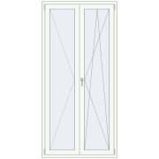 Balkontüren 1100x2300 mm KORSA OPTIMUM (REHAU Euro 70) BALKON DOOR RAL 9016 Traffic white beidseitig