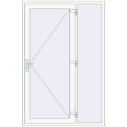 Drzwi zewnętrzne 1400x2100 mm DOOR KORSA OPTIMUM REHAU BRILLANT RAL 9016 Traffic white dwustronny