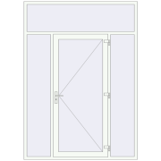 Entrance doors 1900x2650 mm DOOR KORSA OPTIMUM REHAU BRILLANT RAL 9016 Traffic white two-sided