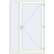 DOOR KORSA OPTIMUM REHAU BRILLANT 1400x2100 mm RAL 9016 Traffic white two-sided