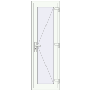 Вхідні двері 600x1900 мм REHAU Euro-Design 60 RAL 9016 Traffic white з двох сторін