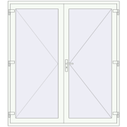 Entrance doors 1880x2100 mm DOOR KORSA OPTIMUM REHAU BRILLANT RAL 9016 Traffic white two-sided