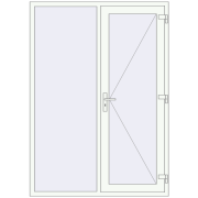 Вхідні двері 1500x2100 мм REHAU SYNEGO RAL 9016 Traffic white з двох сторін