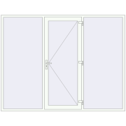 Entrance doors 2700x2100 mm DOOR KORSA ENERGY-SAVING REHAU SYNEGO RAL 9016 Traffic white two-sided
