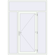 Entrance doors 1800x2500 mm DOOR KORSA OPTIMUM REHAU BRILLANT RAL 9016 Traffic white two-sided