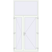 Вхідні двері 1470x3050 мм REHAU Euro-Design 60 RAL 9016 Traffic white з двох сторін