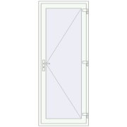 Drzwi zewnętrzne 900x2250 mm DOOR KORSA ENERGY-SAVING REHAU SYNEGO RAL 9016 Traffic white dwustronny