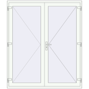 Вхідні двері 1800x2100 мм REHAU Brillant-Design RAL 9016 Traffic white з двох сторін