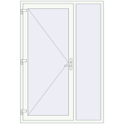 Drzwi zewnętrzne 1470x2150 mm DOOR KORSA ENERGY-SAVING REHAU SYNEGO RAL 9016 Traffic white dwustronny