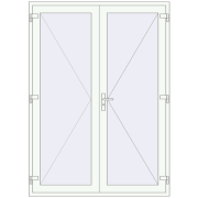 Entrance doors 1630x2250 mm DOOR KORSA ENERGY-SAVING REHAU SYNEGO RAL 9016 Traffic white two-sided