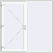 Drzwi zewnętrzne 2000x2000 mm DOOR KORSA ENERGY-SAVING REHAU SYNEGO RAL 9016 Traffic white dwustronny
