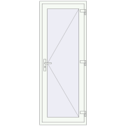 Вхідні двері 800x2100 мм REHAU SYNEGO RAL 9016 Traffic white з двох сторін