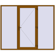 DOOR KORSA ENERGY-SAVING REHAU SYNEGO 2600x2150 mm GOLDEN OAK two-sided