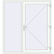 DOOR KORSA OPTIMUM REHAU BRILLANT 1700x1870 mm RAL 9016 Traffic white two-sided