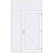 Drzwi zewnętrzne 1500x2500 mm DOOR KORSA OPTIMUM REHAU BRILLANT RAL 9016 Traffic white dwustronny