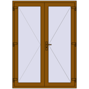 Entrance doors 1500x2050 mm DOOR KORSA OPTIMUM REHAU BRILLANT GOLDEN OAK two-sided