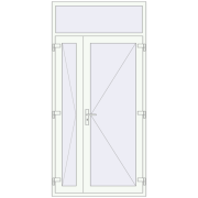 Вхідні двері 1200x2470 мм REHAU Brillant-Design RAL 9016 Traffic white з двох сторін