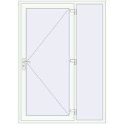Drzwi zewnętrzne 1500x2100 mm DOOR KORSA OPTIMUM REHAU BRILLANT RAL 9016 Traffic white dwustronny