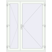 Entrance doors 1600x2100 mm DOOR KORSA ENERGY-SAVING REHAU SYNEGO RAL 9016 Traffic white two-sided