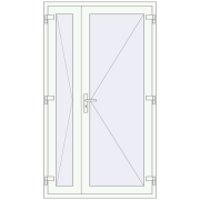 Вхідні двері 1200x2100 мм REHAU Brillant-Design RAL 9016 Traffic white з двох сторін