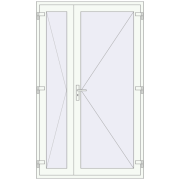 Entrance doors 1400x2300 mm DOOR KORSA ALU STANDARD 72 RAL 9016 Traffic white two-sided