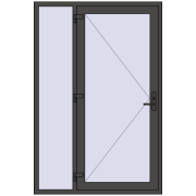 Entrance doors 1400x2100 mm DOOR KORSA ENERGY-SAVING REHAU SYNEGO BASALT_GREY two-sided