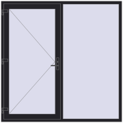 Drzwi zewnętrzne 2000x2000 mm DOOR KORSA ENERGY-SAVING REHAU SYNEGO BLACK_ULTI-MATT dwustronny