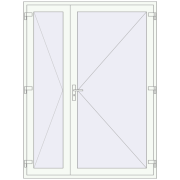 Вхідні двері 1700x2250 мм REHAU SYNEGO RAL 9016 Traffic white з двох сторін