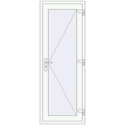 Вхідні двері 700x1950 мм REHAU Euro-Design 60 RAL 9016 Traffic white з двох сторін