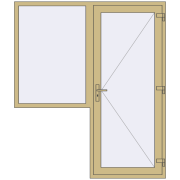 Entrance doors 1800x2100 mm DOOR KORSA ALU STANDARD 72 RAL 1000 Green beige two-sided