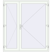 Entrance doors 1880x2100 mm DOOR KORSA OPTIMUM REHAU BRILLANT RAL 9016 Traffic white two-sided