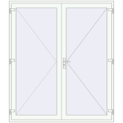 Entrance doors 2000x2300 mm DOOR KORSA ENERGY-SAVING REHAU SYNEGO RAL 9016 Traffic white two-sided