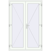 Entrance doors 1400x2100 mm DOOR KORSA ALU STANDARD 72 RAL 9016 Traffic white two-sided