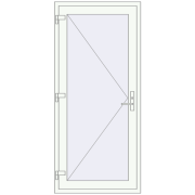 Entrance doors 900x2000 mm DOOR KORSA OPTIMUM REHAU BRILLANT RAL 9016 Traffic white two-sided
