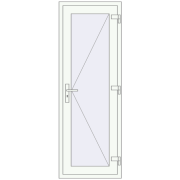 Вхідні двері 670x1900 мм REHAU Euro-Design 60 RAL 9016 Traffic white з двох сторін