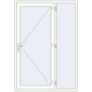 DOOR KORSA OPTIMUM REHAU BRILLANT 1430x2050 mm RAL 9016 Traffic white two-sided