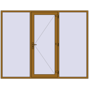 DOOR KORSA ENERGY-SAVING REHAU SYNEGO 2700x2100 mm LIGHT_OAK two-sided