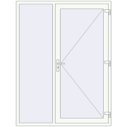 Entrance doors 1600x2100 mm DOOR KORSA ENERGY-SAVING REHAU SYNEGO RAL 9016 Traffic white two-sided