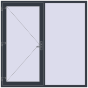 Drzwi zewnętrzne 2000x2000 mm DOOR KORSA ENERGY-SAVING REHAU SYNEGO ANTHRACITE_GREY_STRUKTURAL dwustronny