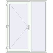 DOOR KORSA ENERGY-SAVING REHAU SYNEGO 1629x2100 mm RAL 9016 Traffic white two-sided