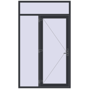 Drzwi zewnętrzne 1500x2500 mm DOOR KORSA ENERGY-SAVING REHAU SYNEGO ANTHRACITE_GREY_STRUKTURAL dwustronny