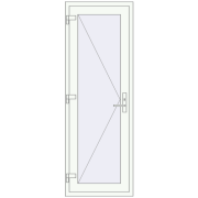 Вхідні двері 700x2000 мм REHAU Euro-Design 60 RAL 9016 Traffic white з двох сторін