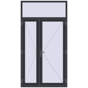 Вхідні двері 1400x2600 мм REHAU Euro-Design 60 ANTHRACITE_GREY_STRUKTURAL з двох сторін