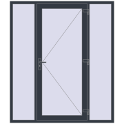 Drzwi zewnętrzne 1800x2100 mm DOOR KORSA OPTIMUM REHAU BRILLANT ANTHRACITE_GREY_STRUKTURAL dwustronny