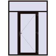 Entrance doors 1800x2500 mm DOOR KORSA OPTIMUM REHAU BRILLANT BLACK_BROWN two-sided