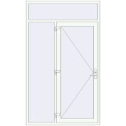 Entrance doors 1500x2500 mm DOOR KORSA ENERGY-SAVING REHAU SYNEGO RAL 9016 Traffic white two-sided