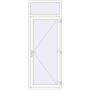 DOOR KORSA OPTIMUM REHAU BRILLANT 980x2650 mm RAL 9016 Traffic white two-sided