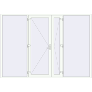 Вхідні двері 3180x2250 мм REHAU Euro-Design 60 RAL 9016 Traffic white з двох сторін