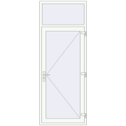 Вхідні двері 950x2500 мм REHAU SYNEGO RAL 9016 Traffic white з двох сторін
