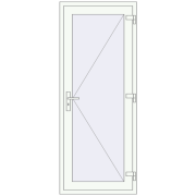 Вхідні двері 800x2000 мм REHAU Euro-Design 60 RAL 9016 Traffic white з двох сторін